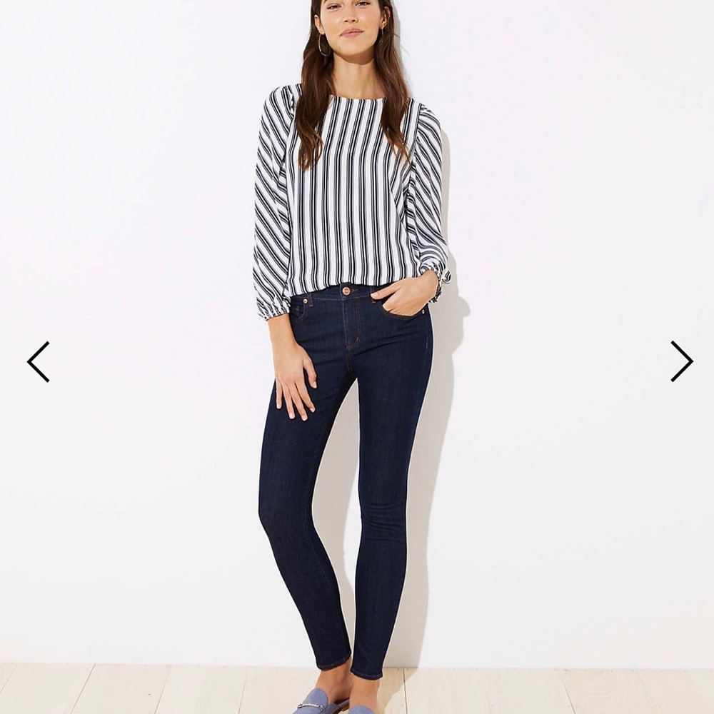 LOFT Petite Modern Skinny Jeans Dark Rinse Wash